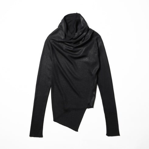 JULIUS 917KNM2-C Black / Cowl Neck Knit Top